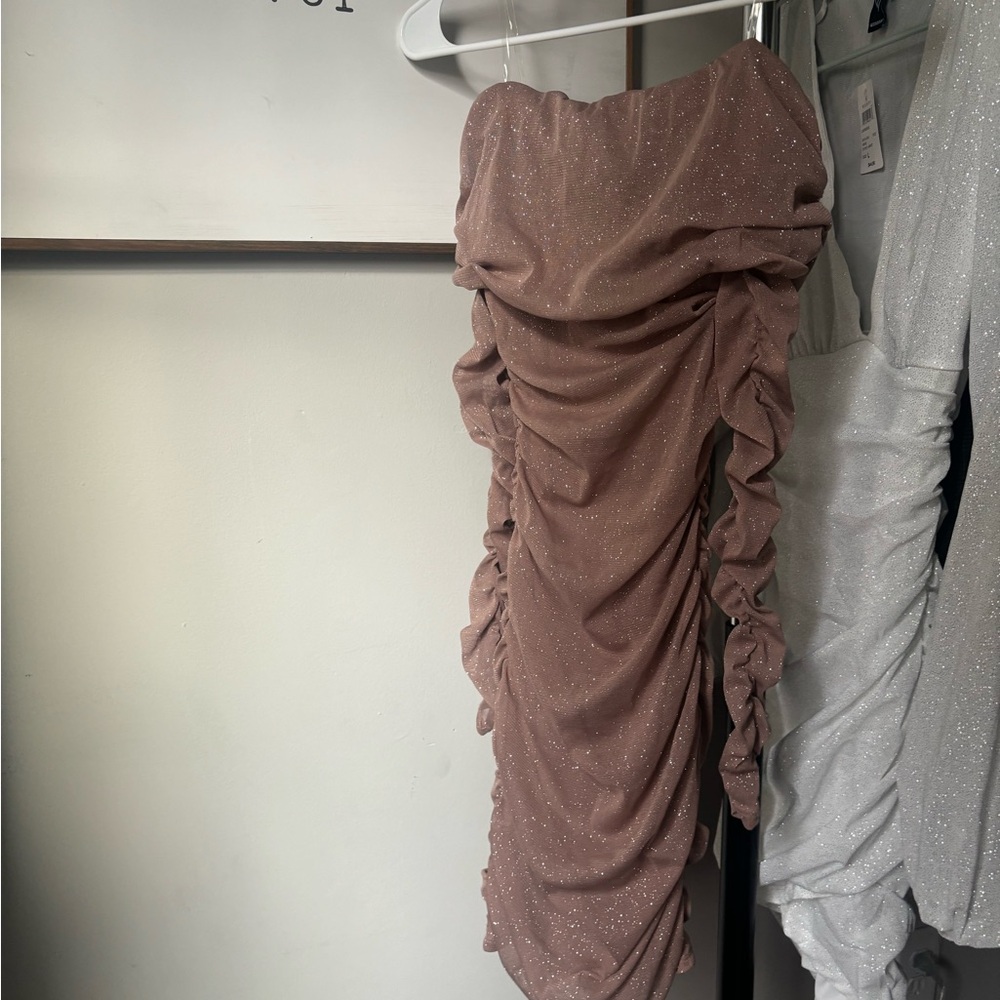Sparkling Ruched Strapless Dress